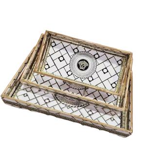 Plateau en émail personnalisé avec logo, plateau alimentaire en émail robuste, plateau en émail de style antique, plateau de service en acier émaillé - Product Image 1