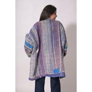 Chaqueta Gudri de Algodón Vintage, Kimono Acolchado Kantha Hecho a Mano, Estilo Boho, Transpirable, Ecológico, Talla Única, Abrigo Indio para Invierno - Product Image 5