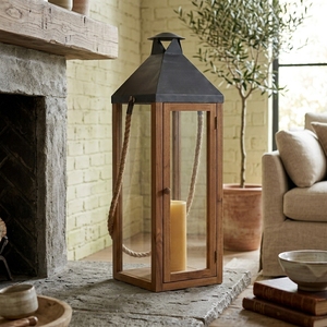 Lanterne porte-bougie artisanale en bois brun, écologique, aromathérapie bio, éclairage décoratif moderne haut de gamme pour centre de table - Product Image 4