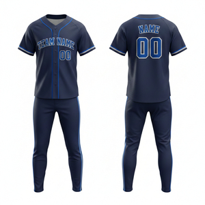 Ensemble uniforme de baseball personnalisé, maillot et pantalon en sublimation, polyester respirant, pour entraînement et matchs d'équipe, prix avantageux - Product Image 2