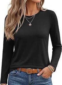 T-shirt basique pour femme, haut confortable à col rond, mode confortable - Product Image 4