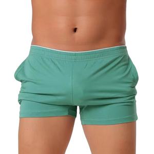 Shorts de sport pour homme en jersey de haute qualité, coupe ample, respirants, couleur unie, taille haute avec cordon de serrage, écologiques - Product Image 1