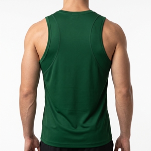 Dumela Men's <b>Green</b> Sleeveless <b>Tank</b> <b>Top</b> O-Neck Solid Quick Dry Knitted Polyester Casual Wear - Product Image 4