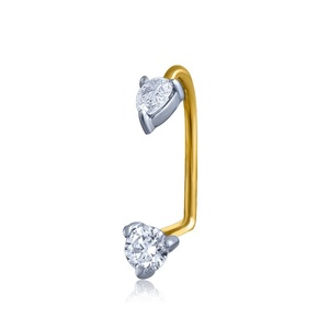 GLEAMORA ENTERPRISE Flower Shape Brilliant Cut Lab Grown Diamond <b>Nose</b> Pin 18K Yellow <b>Gold</b> Plated Luxury <b>Stud</b> Women's Model - Product Image 1