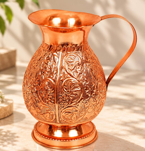 Carafe en verre martelé authentique, style vintage, anti-fuite, compatible lave-vaisselle, écologique, pour une meilleure qualité d'eau potable - Product Image 4