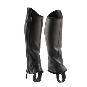 Chaps d'équitation demi-longueur en cuir PU, équipement d'équitation durable, léger, personnalisable, réutilisable, marque OEM - Product Image 4