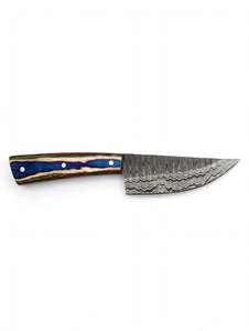 Handcrafted Damascus Steel Broad Utility Knife Multi Color Layered Wood Handle <b>Craft</b> <b>Tool</b> - Product Image 3
