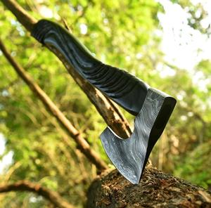 Hacha Vikinga, Hacha de Acero de Damasco, Hecha a Mano, Mango de Madera de Fresno, Ideal para Trabajos al Aire Libre y Regalos - Product Image 6