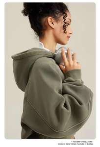 Nouvelle Tendance 2026 OEM : Ensemble Deux Pièces pour Femme, comprenant une Veste Zippée, un Sweat-shirt Court Rose et un Pantalon de Survêtement Uni, avec Logo Personnalisé et Effet Délavé Acide Vintage - Product Image 4