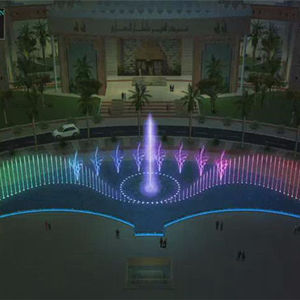 Fontaine musicale LED extérieure interactive avec système audio, construction en acier inoxydable, design moderne pour l'aménagement paysager - Product Image 1