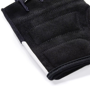 Black Fingerless Cycling Gloves With Padded Palm And Reinforced Stitching For Comfortable Ride - Product Image 5