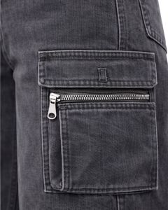 Vaqueros Cargo Grises Personalizados de Cintura Alta y Pierna Ancha con Bolsillos con Cremallera, Estilo Urbano, Pantalones Casuales Holgados para Mujer, OEM Personalizado - Product Image 6