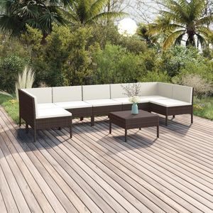 Set Lounge da Giardino Marrone e Bianco Crema - Product Image 1