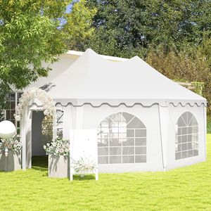 Grande Tenda per Feste 6,8m x 5m con 2 Porte in Acciaio e Tessuto in PVC, Include Borse per il Trasporto, Ideale per Matrimoni, Barbecue ed Eventi - Product Image 2