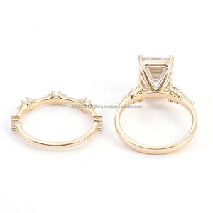 Anillo de Compromiso Solitario de Oro Blanco de 14K con Corte Esmeralda Personalizado, Diamante Cultivado en Laboratorio para Bodas, Estilo Hip Hop para Hombre y Mujer - Product Image 3