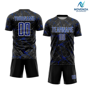 Uniforme de football en polyester respirant à motif verre craquelé, sublimation personnalisée, manches courtes par Novenza - Product Image 5