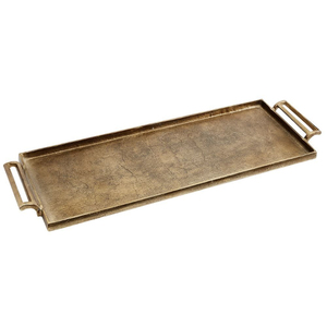 Plateau de service rectangulaire en aluminium écologique avec poignées en bois de cerf, finition brossée, compatible lave-vaisselle, qualité commerciale, usage résidentiel - Product Image 4