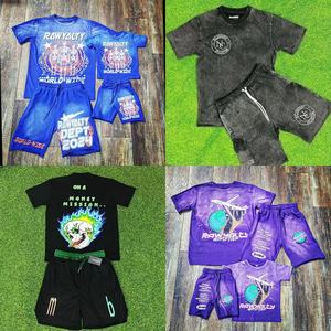 Ensemble de survêtement décontracté pour homme, nouvelle collection printemps, tricoté 100 % coton, short et t-shirt à manches courtes, 2 pièces, séchage rapide, personnalisable, vente en gros - Product Image 2