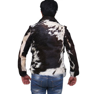 Chaquetas de Cuero Vacuno Transpirables con Cuello Alto para Hombre, Nueva Llegada, Chaquetas de Cuero Vacuno Casuales con Cierre para Hombre, Corte Ajustado - Product Image 5