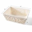 Handmade Set of 2 Off-White Macram Storage <b>Baskets</b>-Cotton Rope Handwoven Home Décor Organizer for Living Room & Bedroom - Product Image 2