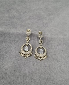 Boucles d'oreilles pendantes tendance pour femme, design halo rond et goutte d'eau, bijoux fantaisie pour soirée, vente en gros - Product Image 6