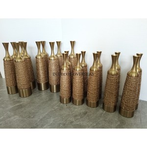 Most Fancy <b>Unique</b> Designer Golden And Bronze Finish <b>Unique</b> Texture Wedding And Parties Centerpiece Flower <b>Vase</b> Decoration - Product Image 1