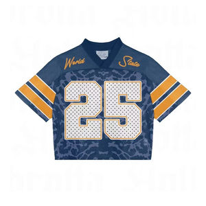 Top Quality American Cropped Soccer Football Mesh Jersey With Custom Color And <b>Tags</b> - Product Image 5
