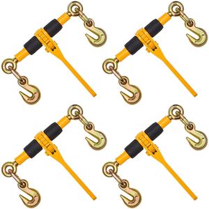 Set di 4 Tendicatena a Cricchetto da 1/4''-5/16'' con 2 Ganci di Aggancio, Carico di Lavoro Sicuro 2600 Libbre per Trasporto e Fissaggio - Product Image 1