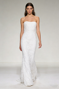 فستان زفاف حورية البحر بدون حمالات من الدانتيل، فاخر وعصري، تصميم فريد وريترو، عالي الجودة، فستان استقبال للعروس، فساتين حفلات - Product Image 3