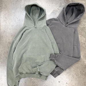 Sudadera con Capucha Corta Unisex, Gris Sólido, Tejido de Algodón, Informal, con Bolsillos, Estilo Otoñal - Product Image 5