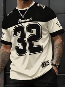 Maillot de football américain vintage personnalisé tendance en mélange de coton à manches courtes avec numéro imprimé, respirant, style streetwear, fourniture OEM - Product Image 2