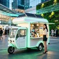 Chariot à café mobile compact avec machine à expresso et vitrine réfrigérée pour le service en zone de passage des employés de bureau