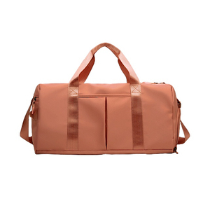 Sac de voyage unisexe personnalisé en toile rose avec logo, idéal pour le sport et les week-ends, pour femmes et hommes, vente en gros - Product Image 2