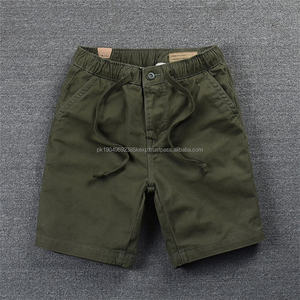 PT394 été classique Shorts hommes petit élastique basique solide Shorts respirant lavé Cargo Shorts pour hommes - Product Image 1
