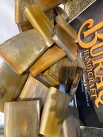 Manche de couteau 100% naturel en corne de buffle brute, pointe de corne, artisanat Buraq