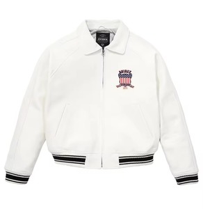 Avirex <b>Men's</b> Genuine Leather Bomber <b>Jacket</b> Breathable Windproof Custom Colors Winter Collection <b>White</b> Leather Avirex <b>Men</b> <b>Jackets</b> - Product Image 1