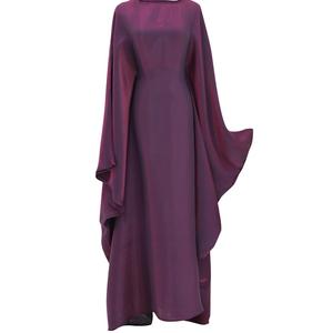 Abaya longue pour femme en soie et mousseline, couleur violette personnalisée, anti-rides, légère, style musulman, Qatari, turc, pour le Hajj et l'Omra - Product Image 1