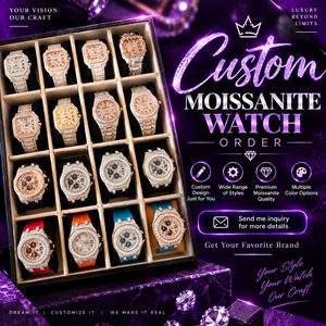 Montre de luxe de haute qualité en acier inoxydable avec mouvement à quartz, bracelet de 20 mm, affichage analogique, sertie de diamants Moissanite style Hip Hop, idéale pour la revente - Product Image 1