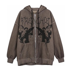 <b>Zip</b> <b>Up</b> Hoodie Y2k Vintage Graphic Oversized Hooded Sweatshirt <b>Jacket</b> Pullover - Product Image 1