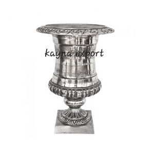 Maceta de Flores de Aluminio con Acabado Plateado y Marrón Personalizada, Florero Decorativo de Metal para Decoración del Hogar y Restaurantes - Product Image 4