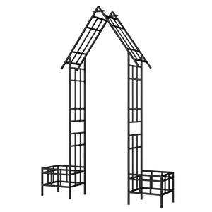 Arco da Giardino in Metallo a Larghezza Regolabile W68.11 ~W94.29 Nero per Esterni, Supporto per Piante Rampicanti, Traliccio/Portico per Rose - Product Image 3