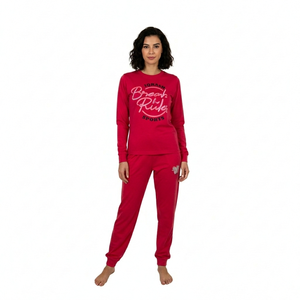 Conjunto de dos piezas de camiseta y pantalón para mujer de alta calidad y bajo precio, conjunto de camiseta y pantalón de algodón personalizado para mujer - Product Image 1