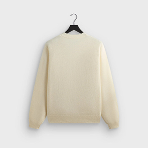 เสื้อไหมพรมเฮนลีย์ผู้ชาย สีครีม ทรงปกติ กระดุมติดคอ สไตล์มินิมอล สำหรับใส่ในฤดูใบไม้ร่วง - Product Image 3