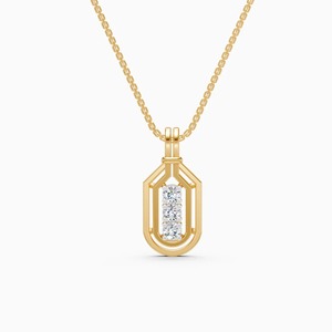 Pendentif barre Urban Prism avec diamants de laboratoire de 0,22 carat en or jaune 9 carats, or blanc, or rose - Product Image 2