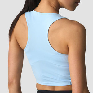 Fitness Sports <b>Tank</b> <b>Top</b> <b>Women</b> 1/2 Zip Cropped Jersey Running Active Workout Wear Body Fit Sweat Wicking Compression <b>Top</b> - Product Image 2