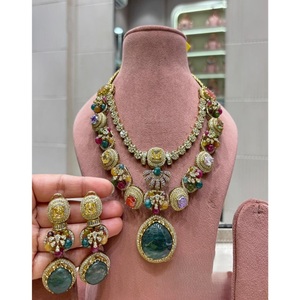 Radiant Premium Quality Brass Gold Plated Zircon Trendy Necklace Earrings <b>Set</b> <b>Women</b> Engagement Wedding Party <b>Gift</b> Collection - Product Image 1