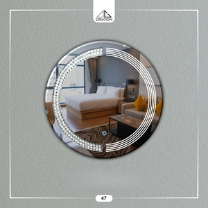 Espejo LED con Cambio de Color y Diamantes, Decoración de Pared sin Marco, Diseño Artístico, Ecológico y Ligero - Product Image 1