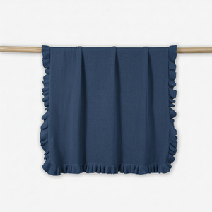 100% Cotton Vietnam Throw Solid Color Customized Packaging Available Cute Spring Autumn Eco-Friendly Knitted Ruffle Baby <b>Blanket</b> - Product Image 2