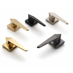 Luxury Interior Solid Brass Mortise <b>Handle</b> with Contemporary Angular Lever Design and Multi Color PVD Finish for Stylish Home - Product Image 1