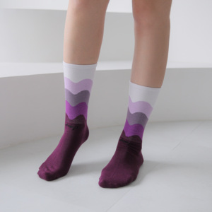 Calzini da donna Deeps Crew in cotone pettinato traspirante, stile classico, con stampa a lettere, lavorati a maglia, per tutte le stagioni - Product Image 5